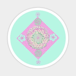 Mandala Pink & Green Magnet